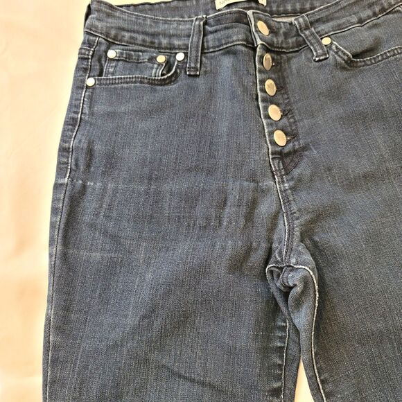 Nine West Women's Jeans High Rise Skinny Button Fly Dark Blue 5 Size 6 - Picture 4 of 9